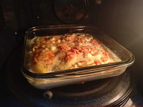 Gratin de patates douces et pommes de terre au lait de coco