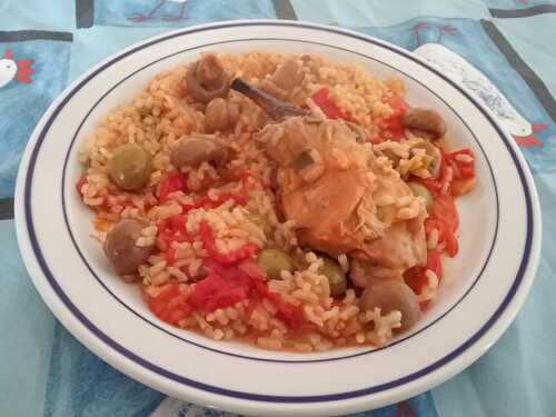 Lapin au riz et aux légumes à l’Andalouse