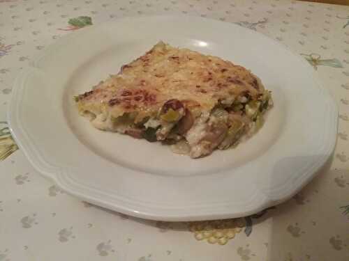 Lasagnes de poulet et poireaux aux épices