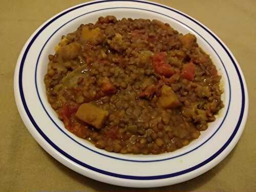 Lentilles à la courge musquée et aux tomates