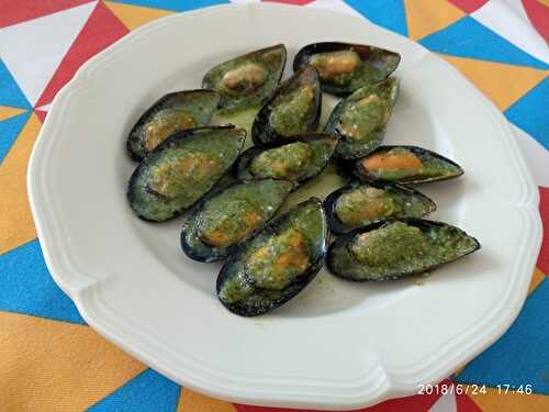 Moules farcies ail et coriandre