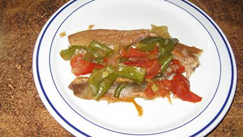 Papillotes de filets de hareng fumé aux poivrons rouges