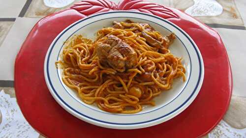 Paupiettes de veau et spaghetti all’arrabiata