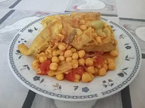 Pieds de veau aux pois chiches et aux raisins secs ou Hargma marocain