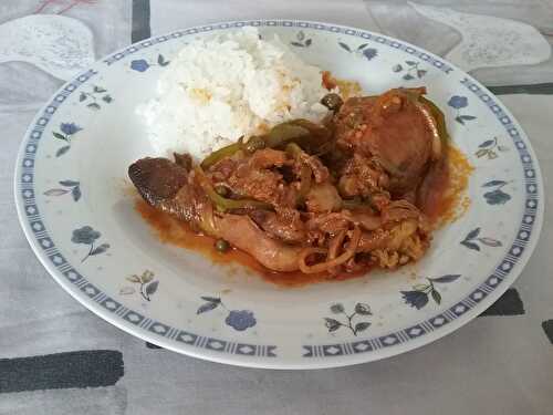 Pintade en cocotte à la dominicaine - Guinea guisada a la dominicana