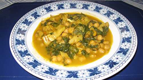 Potage de morue aux pois chiches et au chou kale