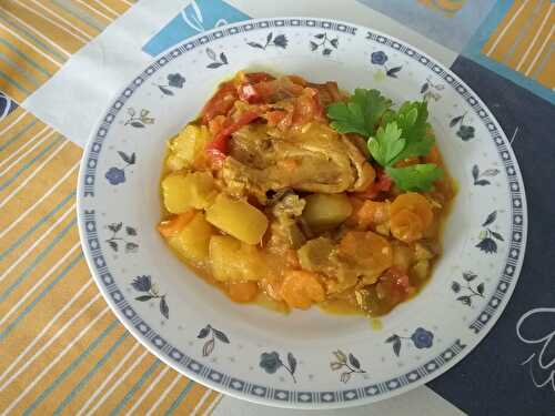 Poulet à la mangue verte et aux champignons