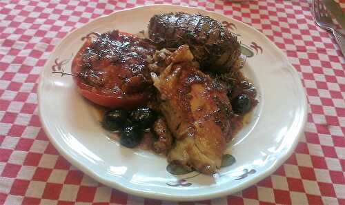 Poulet à la tapenade et légumes à la provençale