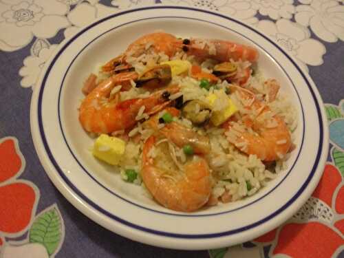 Riz cantonais aux fruits de mer