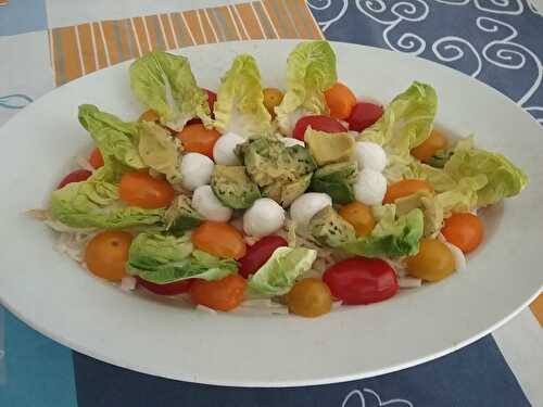 Salade de chou blanc aux tomates, mozzarella à l’avocat et vinaigrette mayonnaise - Les marmites de Marphyl