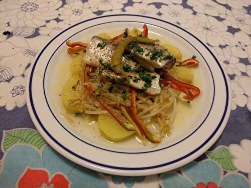 Salade de sardines à l’huile aux pousses de haricots mungo