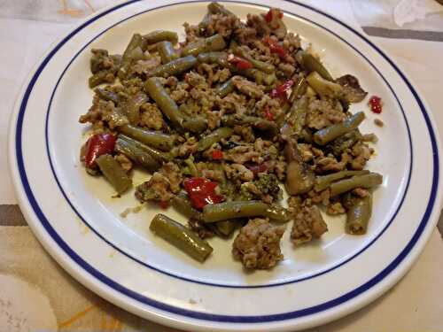 Sauté de légumes au boeuf haché