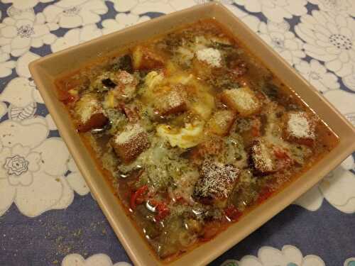 Soupe de ratatouille aux croutons