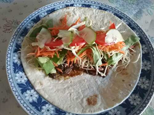 Tacos de poulet aux légumes et haricots rouges épicés