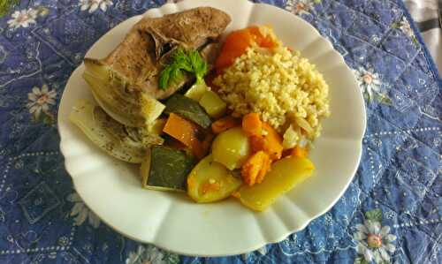 Tajine d'agneau au fenouil, potimarron et courgettes