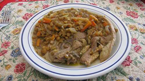 Tajine d'agneau aux lentilles épicées