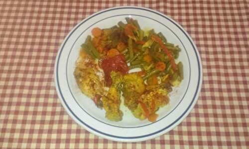 Tajine d'ailes de poulet aux légumes méditerranéens