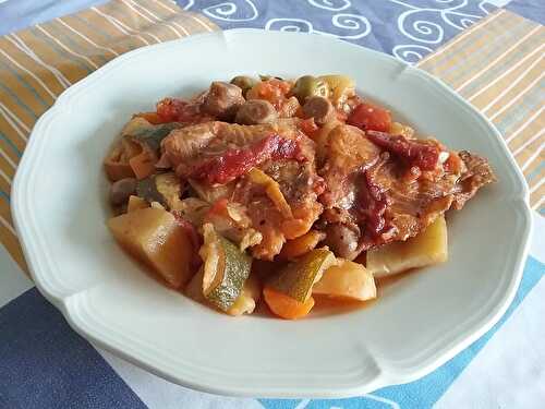 Tajine de cabillaud et légumes épicés