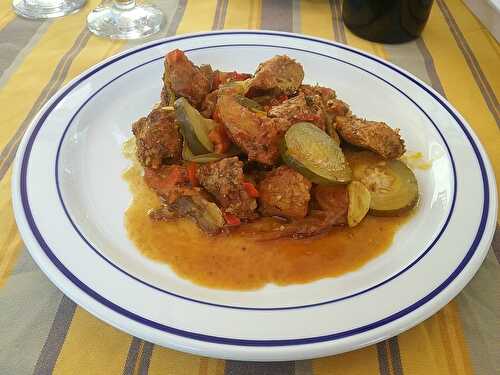 Tajine de porc aux aubergines et aux courgettes