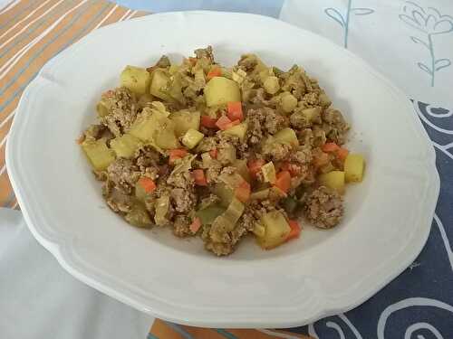 Tajine de viande de bœuf hachée aux légumes