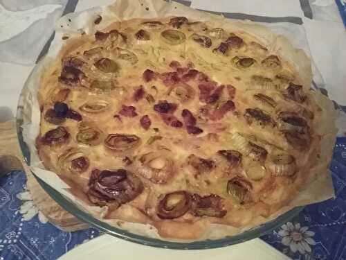 Tarte aux poireaux et champignons au lait de coco