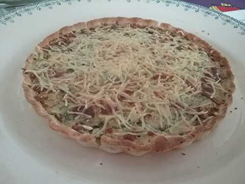 Tarte aux poireaux et petits lardons