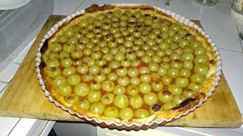 Tarte aux raisins moscatel et compote de papaye