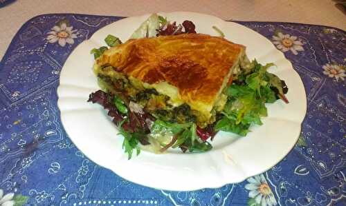 Tourte de noix de saint jacques aux épinards