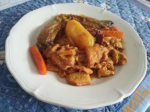 Tripes et pied de veau au curry et aux endives épicées