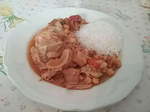 Tripes et pieds de veau aux pois chiches au vin blanc et au cognac