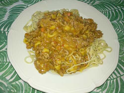 Pâtes chinoises au ragout de boeuf