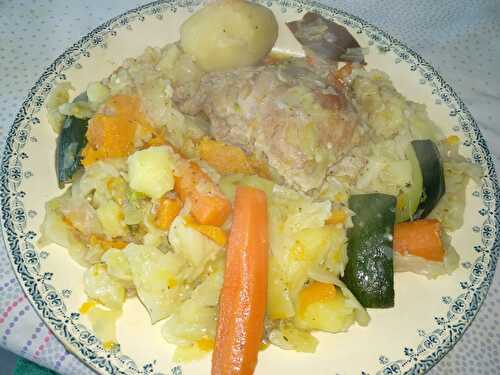 Potée de dinde aux carottes et courge au chou