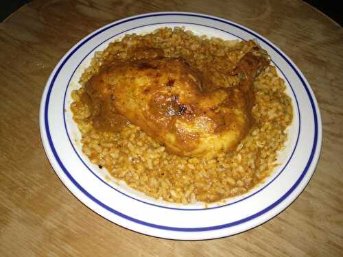 Cuisses de poulet au riz et à la tomate pimentée