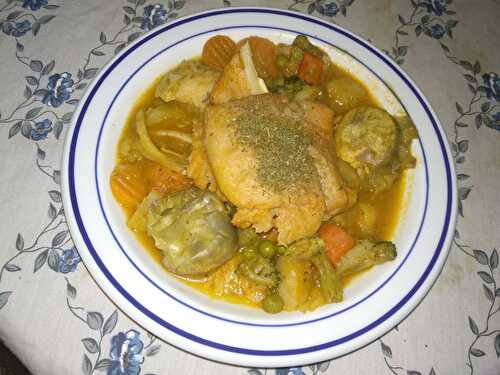 Curry de cabillaud et légumes au lait de coco
