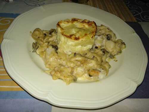 Noix de st jacques et champignons à la reine et pommes de terre dauphinoises