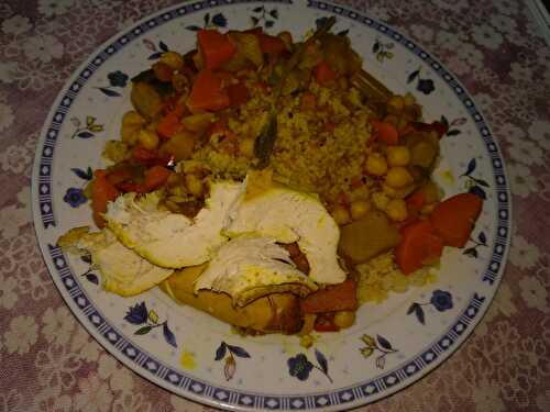 Couscous aux blancs de poulet et légumes variés à la menthe poivrée