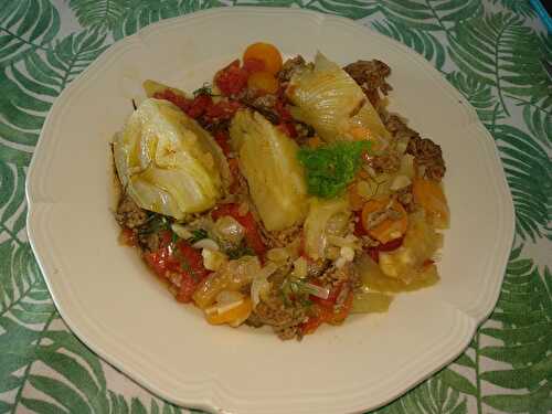 Mijotée de viande hachée aux fenouils et à la tomate