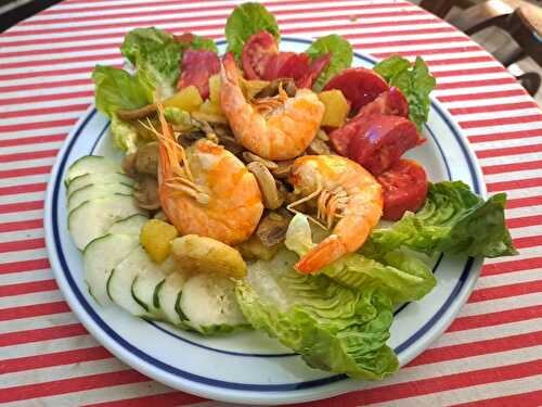 Salade de pommes de terre aux gambas