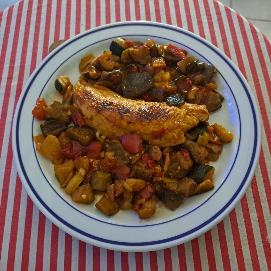 Filet mignon de dinde et sauté de légumes d’été