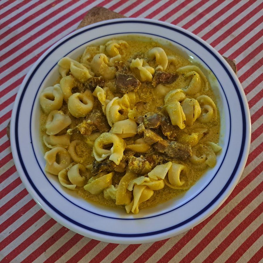 Tortellini et longe de porc au curry