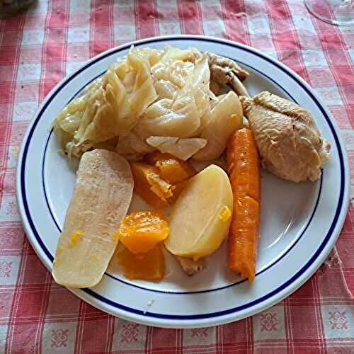 Bouillon et légumes au poulet de retour de grippe