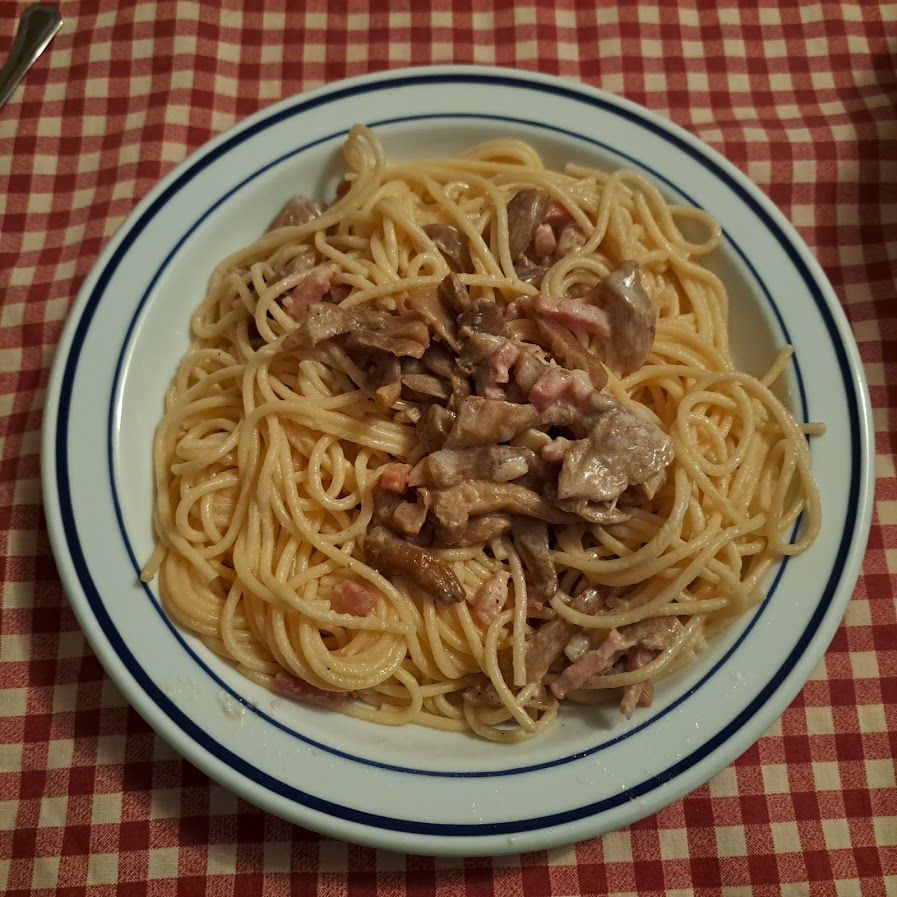 Spaghetti aux pleurotes et parmesan