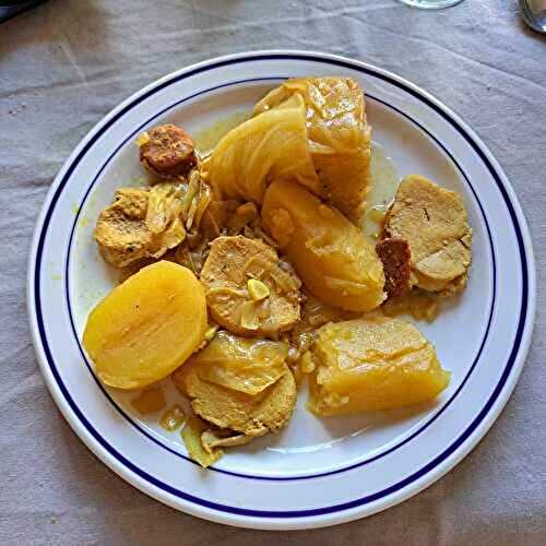 Filet mignon de dinde et chorizo au chou en cocotte