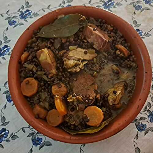 Filet mignon de porc au céleri branche et aux lentilles