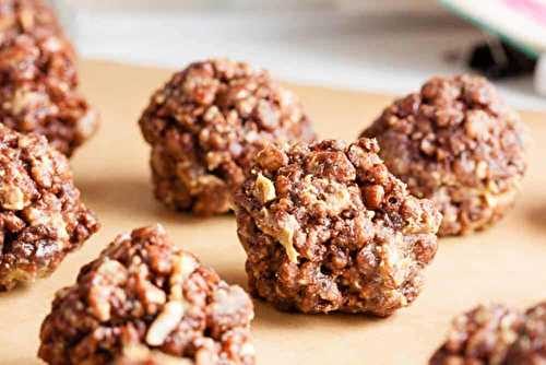 Ces boules de beurre d'arachides, chocolat et Rice Krispies sont super facile à faire!