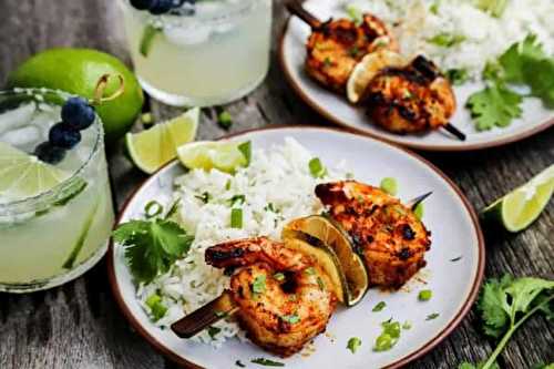 La meilleure recette de brochettes de crevettes à la margarita!