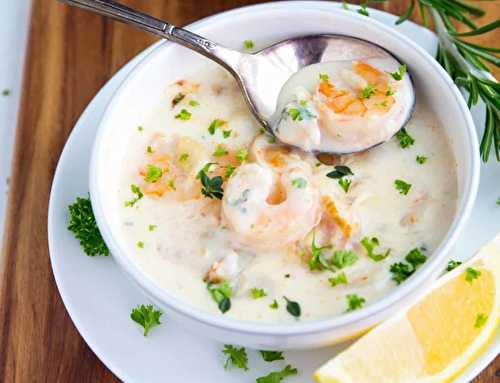 La meilleure recette de chaudrée crémeuse aux fruits de mer (Très facile!)