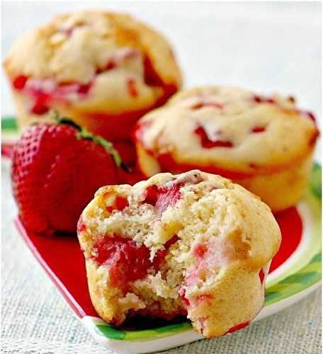La meilleure recette de muffins aux fraises et chocolat blanc!