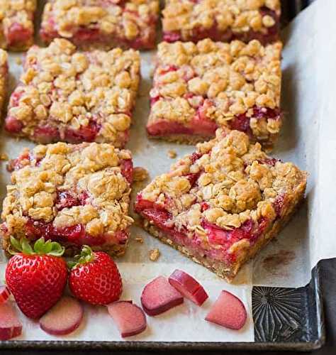 La recette des petites barres tendres de saison aux fraises et rhubarbe! (Miam)