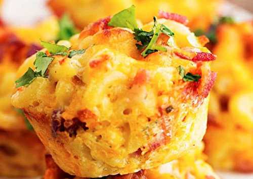 La recette facile de cupcakes de Mac & Cheese ranch et bacon!